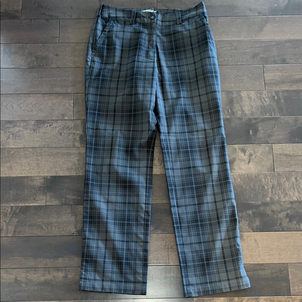 Nike Dri fit Plaid Golf Pants - Black and Gray 6